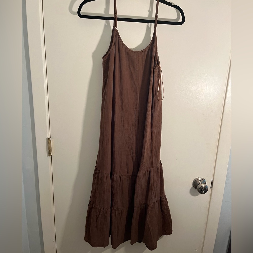 NWT Anthropologie Drew Brown Midi Maxi Dress Tank Sleevless small